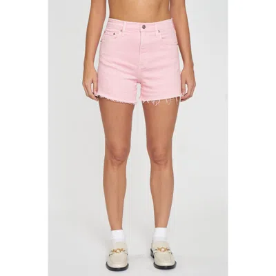 Daze The Knockout Cutoff Denim Shorts In Blushing