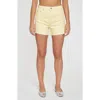 Daze The Knockout Cutoff Denim Shorts In Sunny