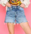 Daze The Knockout High Rise A Line Short In Blue In Blue