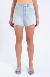Daze The Knockout High Waist Cutoff Denim Shorts In Lost Love