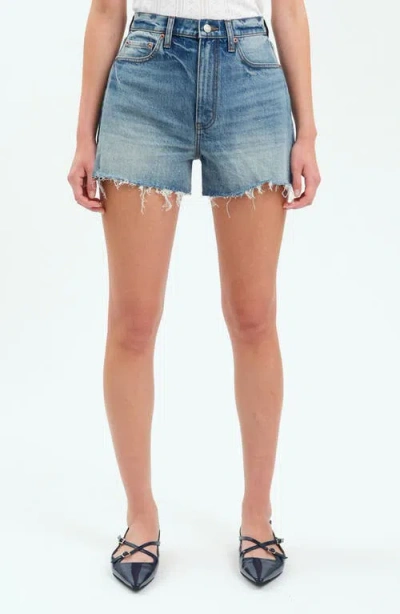 Daze The Knockout High Waist Denim Shorts In Thrill Vintage