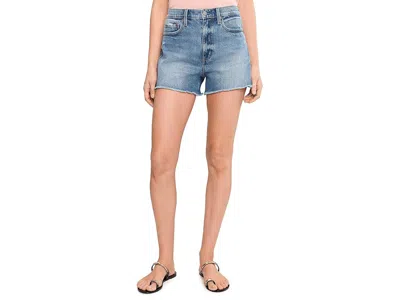 Daze The Knockout High-rise A-line Shorts In Alter Ego In Blue