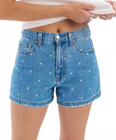 Daze The Knockout Short In Dusty Blue In Multi