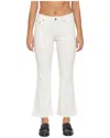 Daze The Runaway Low Rise Crop Flare Jeans In Cream In White