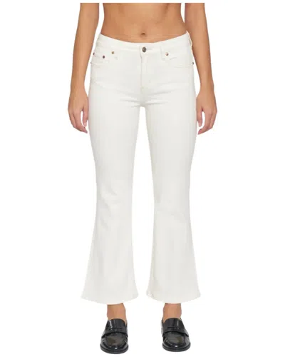Daze The Runaway Low Rise Crop Flare Jeans In Cream In Multi