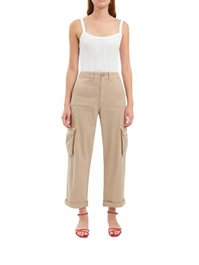 Daze The Squad Curved Leg Cargo Pant In Acorn In Neutral