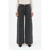 Daze The Wanderer Rhinestone Wide Leg Jeans In Gray