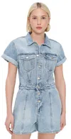 Daze Topanga Romper Ss Romper In Dolphin In Dolphin