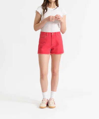 Daze Troublemaker High Rise Short In Chili Pepper In Red