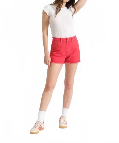 Daze Troublemaker High Rise Shorts In Chili Pepper In Pink