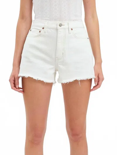 Daze Troublemaker High Rise Shorts In Vanilla In White