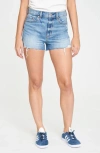 Daze Troublemaker High Waist Denim Cutoff Shorts In Loyalty Distressed