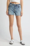 Daze Troublemaker High Waist Distressed Denin Shorts In Eye To Eye Vintage
