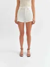 Daze Troublemaker High Waist Jean Shorts In White In White