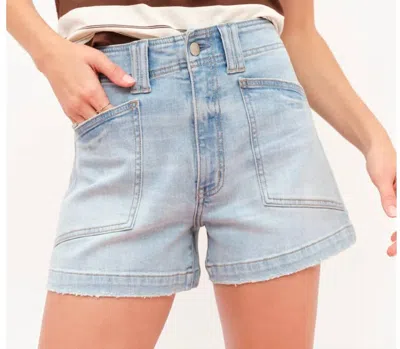 Daze Valley Girl High Waist Shorts In Blue
