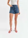 Daze Valley Girl High Waist Shorts In Manhattan In Blue