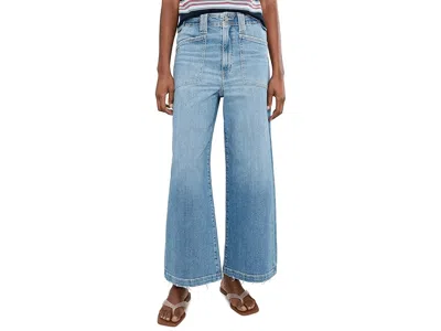 Daze Valley Girl High-rise Patch Pocket Ankle In Fave In Blue