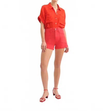 DAZE VALLEY GIRL SHORT HIGH RISE SHORT IN CHERRY RED