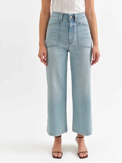 Daze Valley Girl Wide Leg Ankle In Romcom In Blue