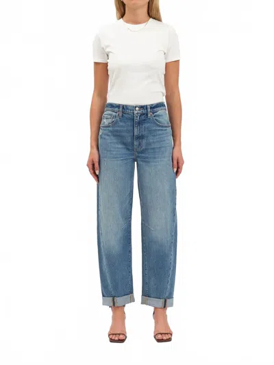 Daze Venice Cuffed Barrel Leg Jeans In The Blues In Black