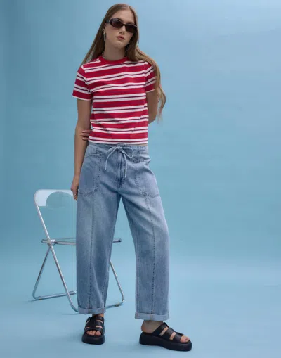 Daze Villa Drawstring Pants In Wildcard In Blue