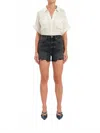 Daze Knockout Highrise Denim Short In Night Life Vintage In Black