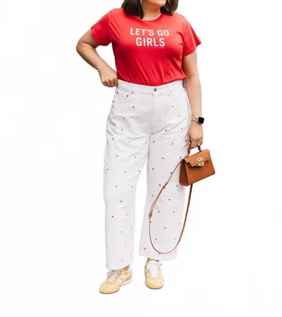 Daze Westward Barrel Leg Jean In White