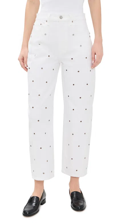 Daze Westward Barrel Leg Jeans Lamb In White