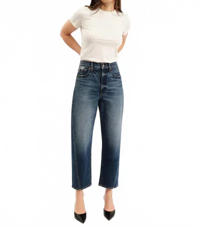 Daze Westward High Rise Barrel Leg Jeans In Authentic In Blue