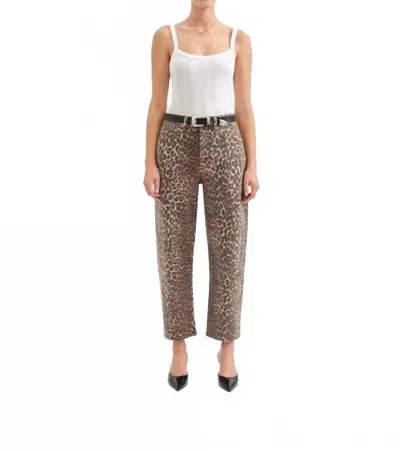 Daze Westward High Rise Barrel Leg Jeans In Cool Cat In Brown