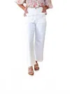 Daze Wide Ankle Jeans In Navy White In White