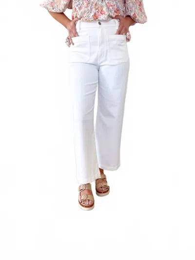Daze Wide Ankle Jeans In Navy White