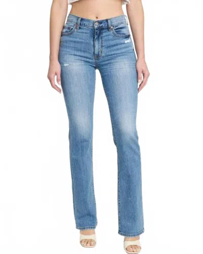 Daze Women's Cover Girl Mid Rise Boot Cut Jean In Blue