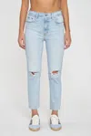 Daze Daily Driver Straight Leg Jeans In Believer Distressed In Multi