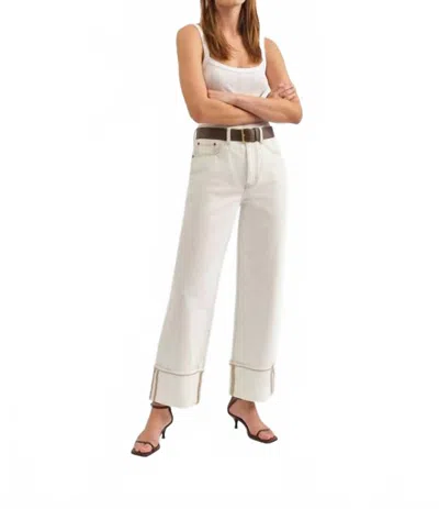 Daze Women's Eastside High Rise Loose Pants In Vanilla In White