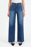 Daze Far Out High Waist Raw Hem Wide Leg Jeans