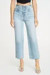 Daze Straight Up High Waist Ankle Straight Leg Jeans In Blue