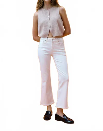 Daze Women's Runaway Crop Flare Jeans In Light Wash In Pink