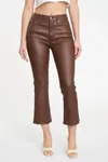 Daze Shy Girl High Rise Crop Coated Pants In Coated Espresso In Multi