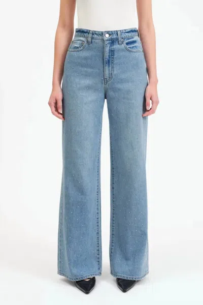 DAZE WOMEN'S STUDDED FAR OUT WIDE LEG JEAN IN TWINKLE