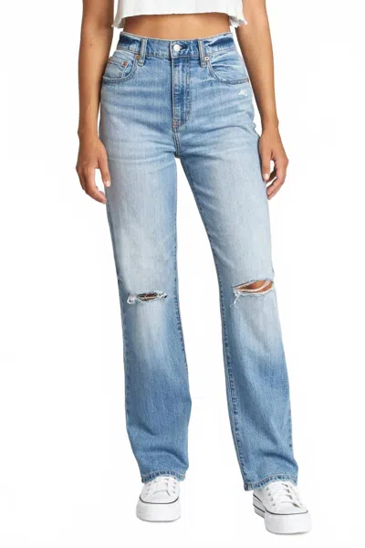 Daze Women's Sun High Rise Dad Jean In Blue
