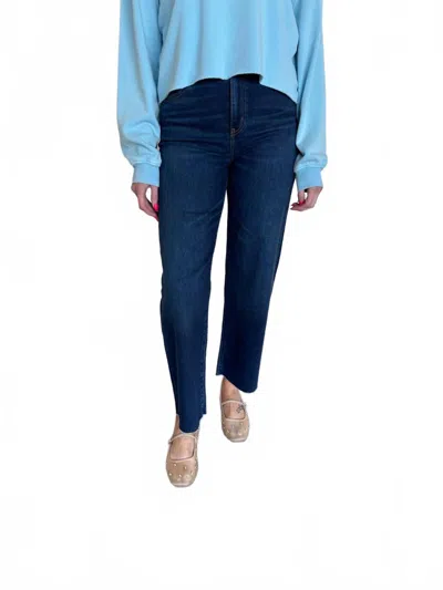 Daze Zuri High Rise Ankle Jeans In Dark Wash In Blue