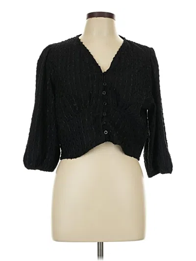 Pre-owned Dazy 3/4 Sleeve Blouse In Black