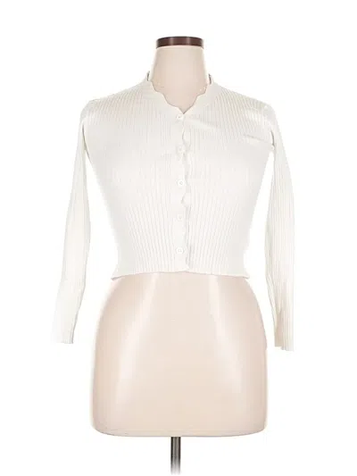 Pre-owned Dazy Cardigan Sweater In White