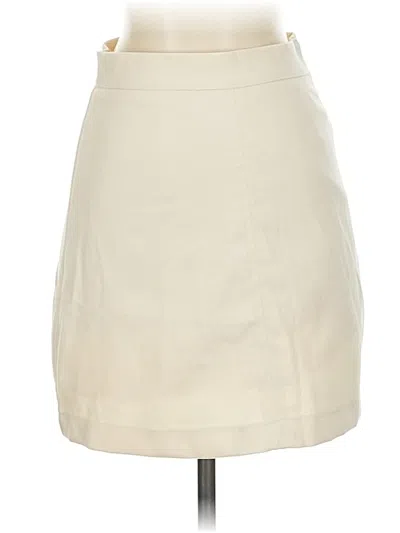 Pre-owned Dazy Faux Leather Skirt In Ivory