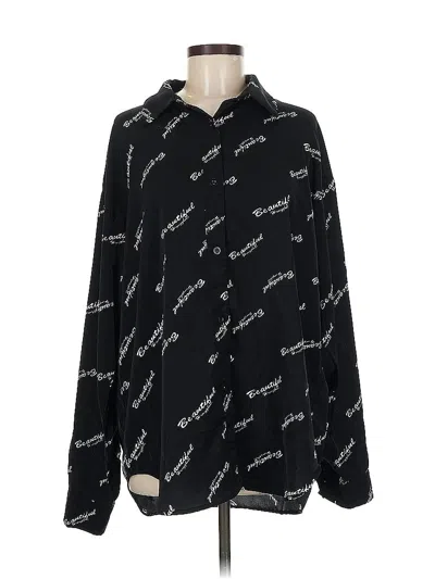 Pre-owned Dazy Long Sleeve Blouse In Black