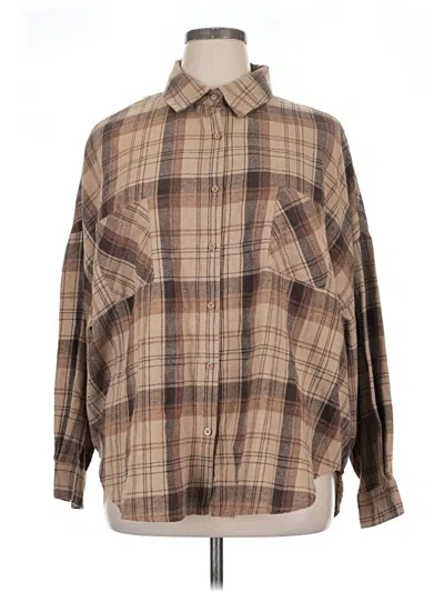Pre-owned Dazy Long Sleeve Blouse In Brown