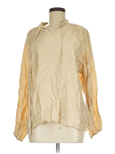 Pre-owned Dazy Long Sleeve Blouse In Gold