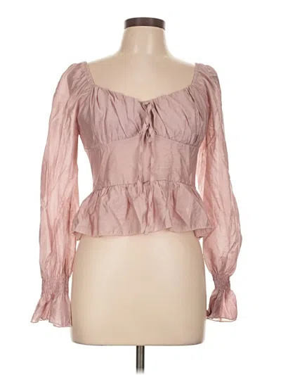 Pre-owned Dazy Long Sleeve Blouse In Pink