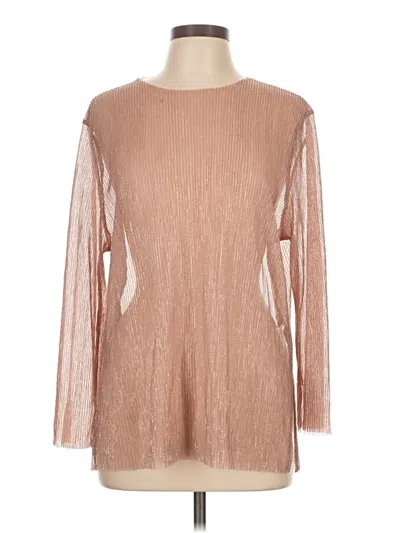 Pre-owned Dazy Long Sleeve Blouse In Tan